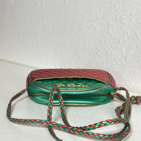 Gucci Red and Green Leather Shoulder Bag Crossbody - Picture 6 of 9